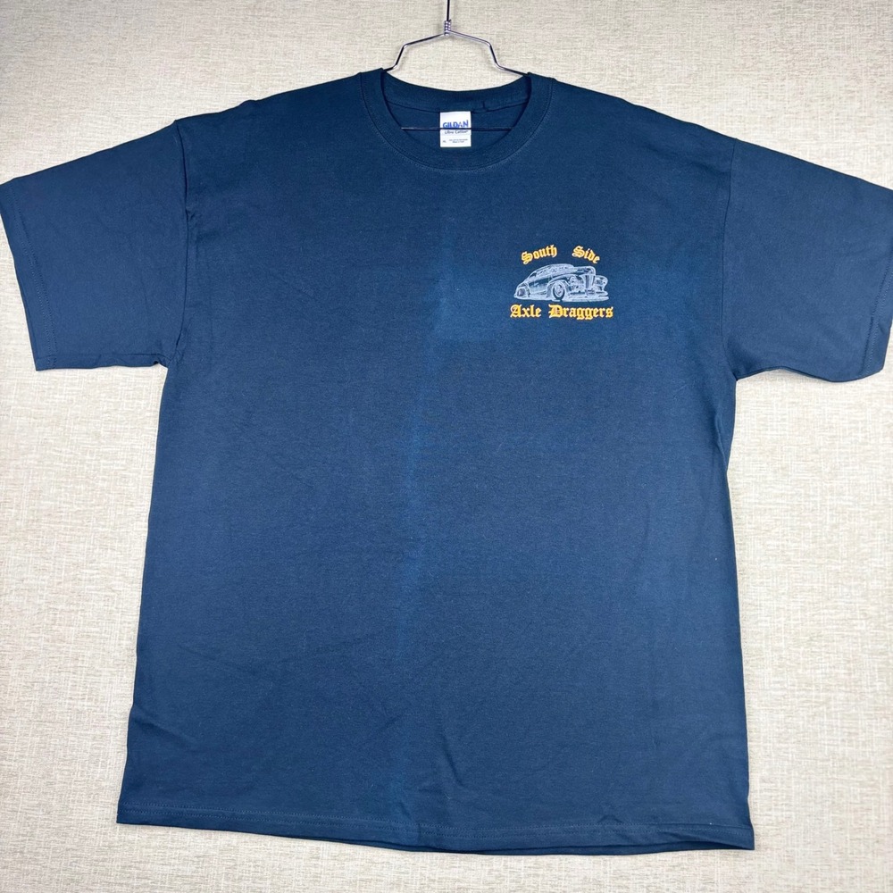 Gildan South Side Axle Draggers Hot Rod Car Club T-Shirt Black XL